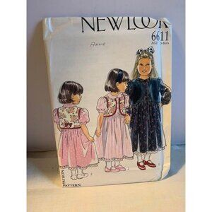 "New Look 6611 Girls Dress Vest Pattern Size 3 4 5 6 7 8 Uncut